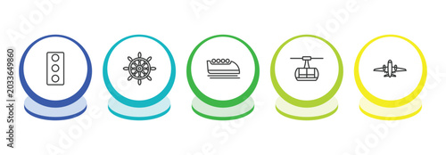 Bild auf Leinwand transportation outline icon set