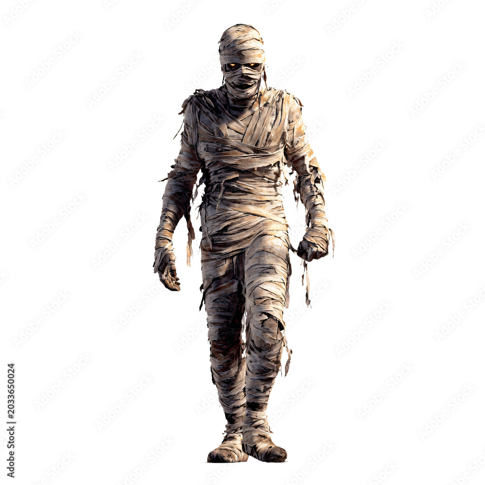 Obraz premium Professional Scary Halloween Mummy Transparent Background Isolated Image Usage