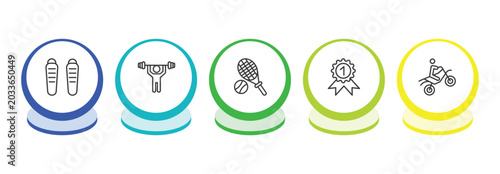 Bild auf Leinwand sports outline icon set