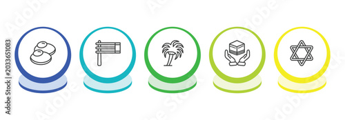 Fotografie religion outline icon set