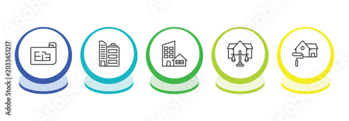 Photos real estate outline icon set