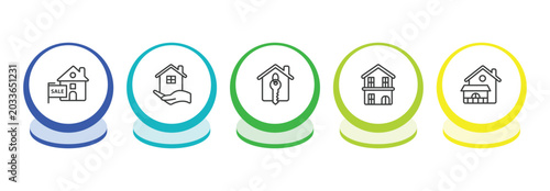 Tableau sur toile real estate outline icon set