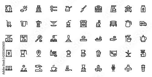 Foto Coffee Production icon set