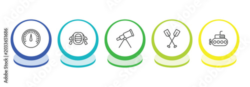 Quadro su tela nautical outline icon set