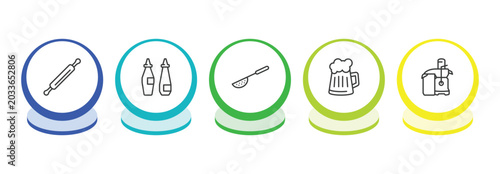 Obraz na plátně kitchen outline icon set