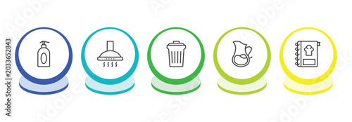 фотографія kitchen outline icon set