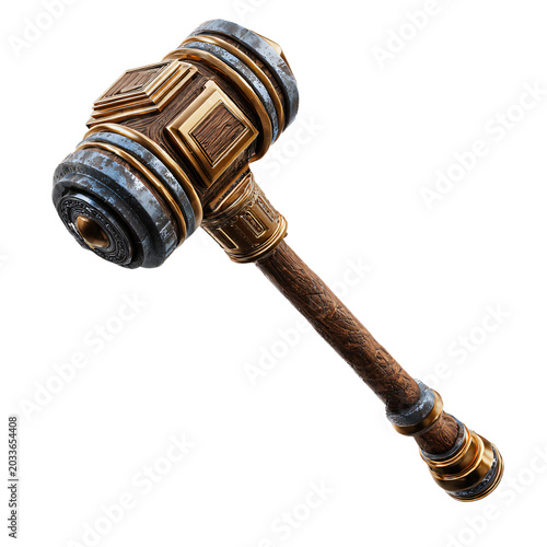 Symbolic Hammer of Justice Conceptual Art Transparent Background