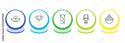 Fotografia fashion outline icon set