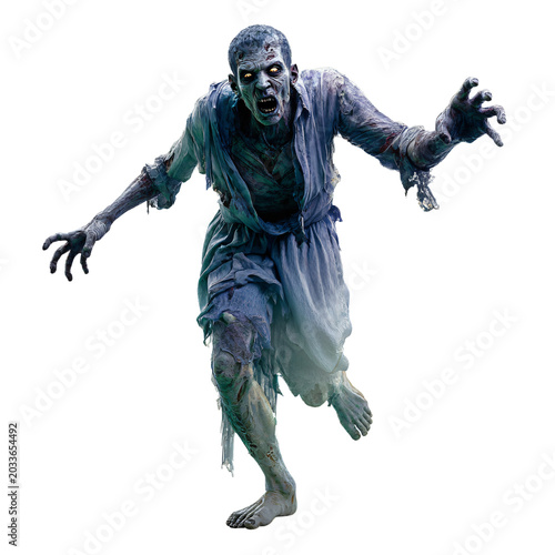 Terrifying Zombie on Transparent Background for Creative Projects