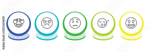 Принти на полотні emoji outline icon set