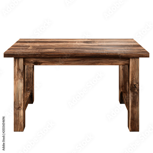 High-Quality Wooden Table Transparent Background White Isolated Image