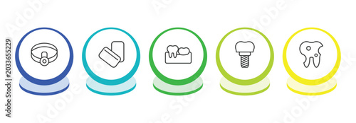 Foto dentist outline icon set
