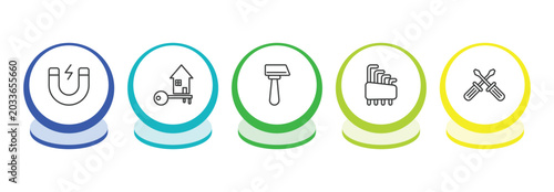 Foto construction outline icon set