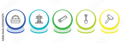 Fotografie construction tools outline icon set