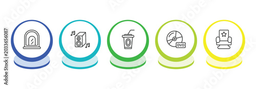 Tableau sur toile cinema outline icon set