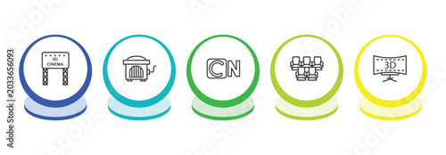 Foto cinema outline icon set