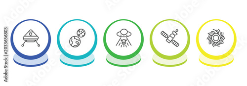 Konstfotografi astronomy outline icon set