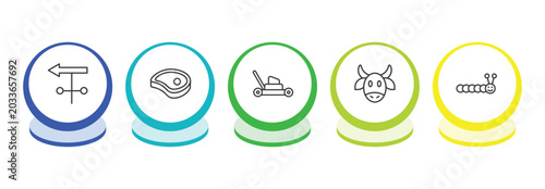 Photos agriculture farming outline icon set