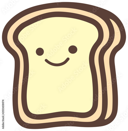 Organic minimalist slice of toast vector icon for morning breakfast and diet tracking.