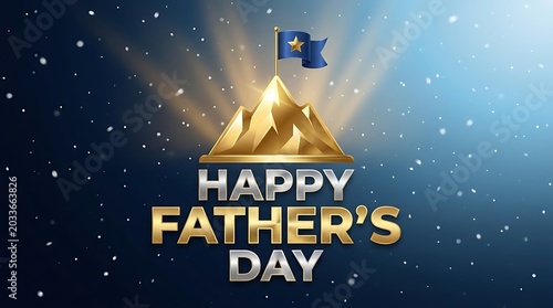 Father's Day mountain peak trophy graphic