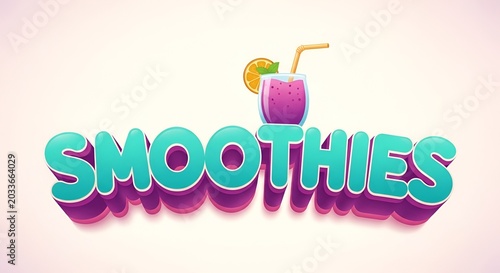 Fresh Tropical Fruit Smoothie Drink Sign