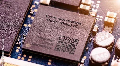 Fotografia Error Correction Code (ECC) IC Implements error correction algorithms for reliable data transmission