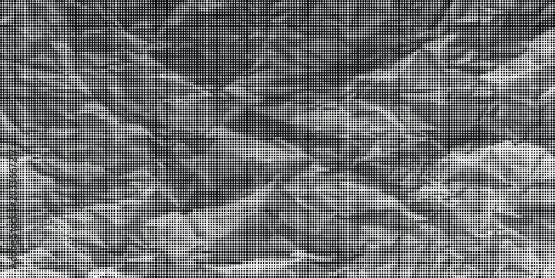 Fotografie Crumpled gray paper texture fills the entire frame with transparent background