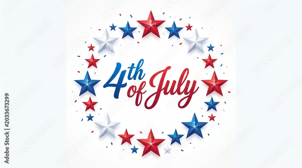 Obraz premium Patriotic 4th of july celebration with stars and festive typography