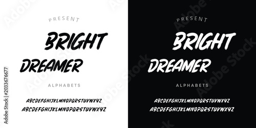 Tableau sur toile Bright Dreamer Font Alphabets Vector