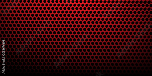 Hexagon red and crimson pop art background with halftone dots in sports concept