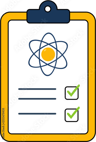 Fotografija Science Education Checklist Clipboard Vector Illustration for Kids Learning and