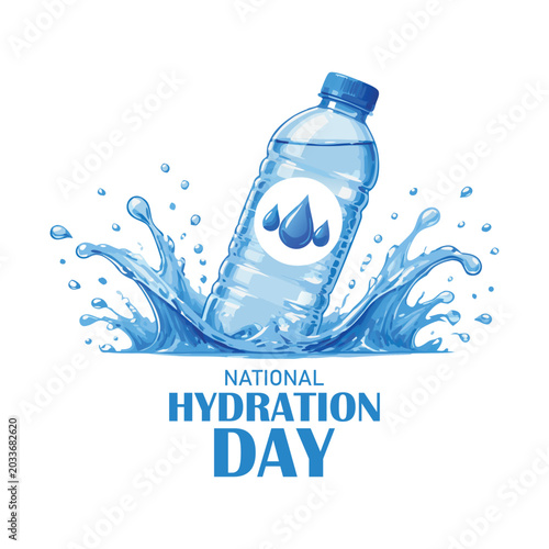 Tableau sur toile vector graphic of National Hydration Day, ideal for National Hydration Day celebration