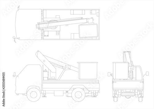 Photos A telescopic boom truck is a heavy-duty vehicle that is extremely useful for wor