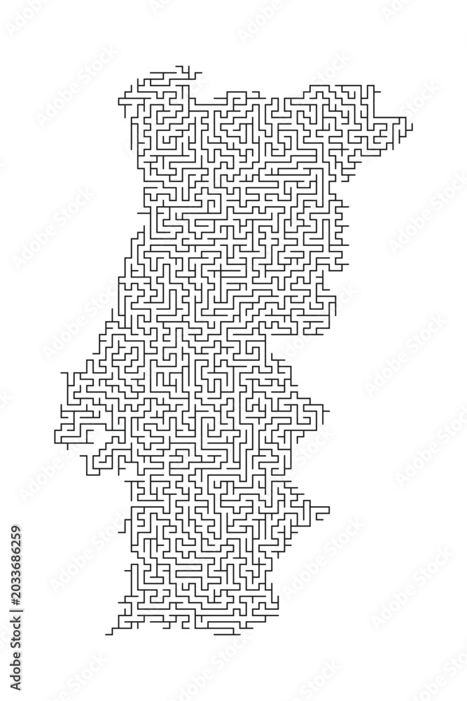 Fototapeta premium Intricate maze design in geometric style