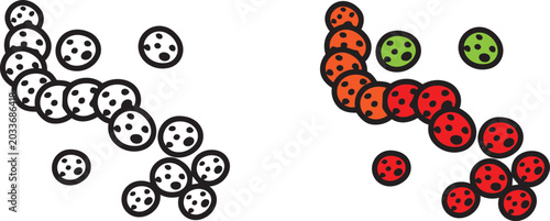 Bild auf Leinwand Streptococcus Bacteria Chain Vector Icon Transparent Background Medical Concept