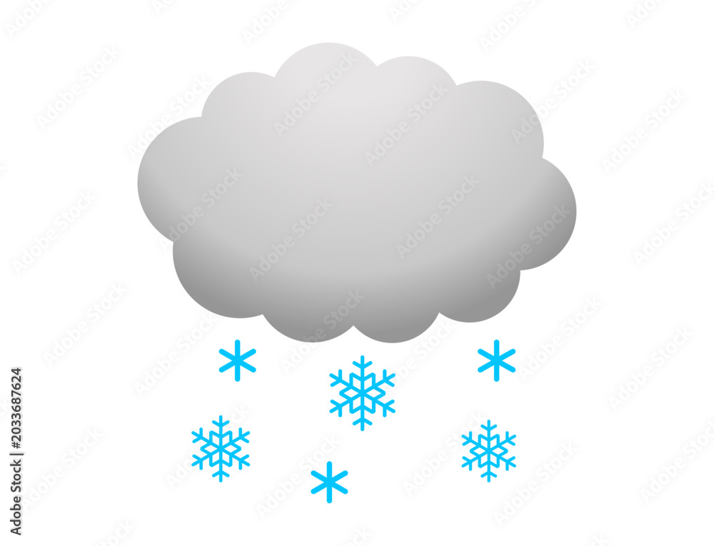 Obraz premium シンプルな雪雲のイラスト