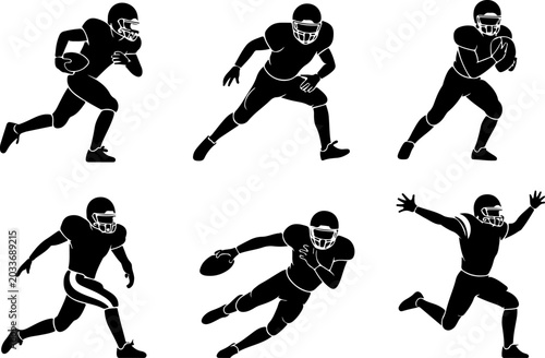 Football Player Silhouette SVG Bundle