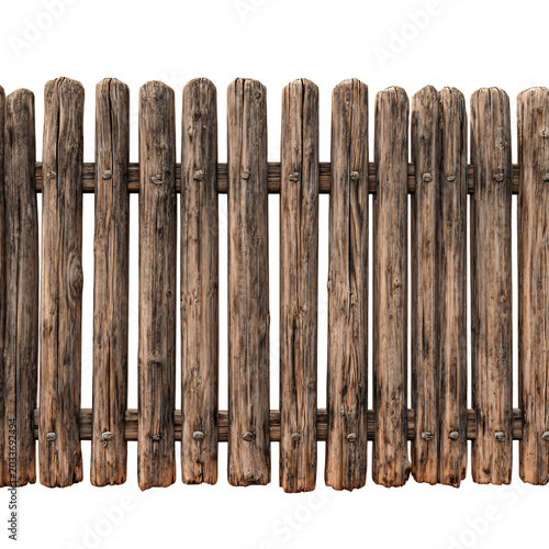 High-Quality Wood Fence Isolated Transparent Background PNG Stock Photo