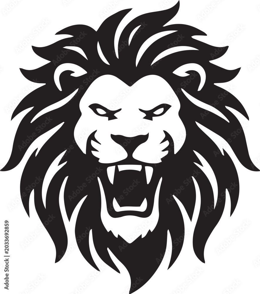 Obraz premium Angry Lion Face Mascot Vector Design
