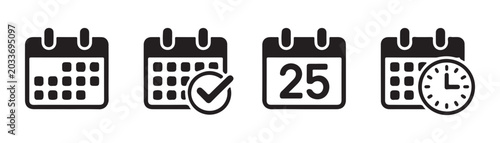 Foto Calendar icons set of different types for planning scheduling and appointments day month year icons