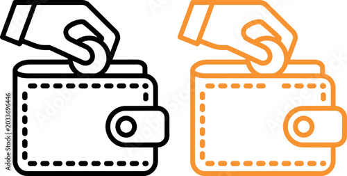 Wallet with hand removing money illustration