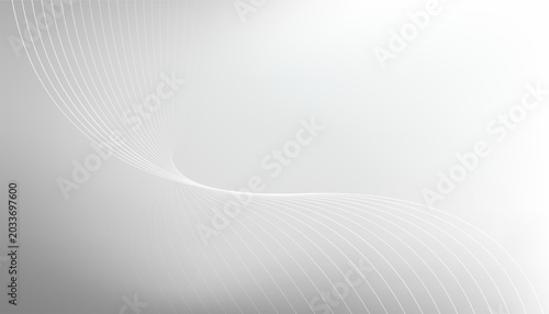 Foto Abstract white curve lines up on soft gray gradient background, Vector illustrat