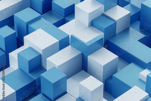 Abstract isometric 3D blocks geometric background