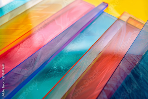 Layered semi-transparent colored acrylic glass background