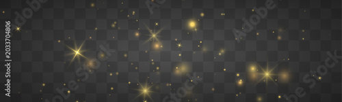 Foto Golden glitter dust and sparkle in soft bokeh light with shimmer and glow