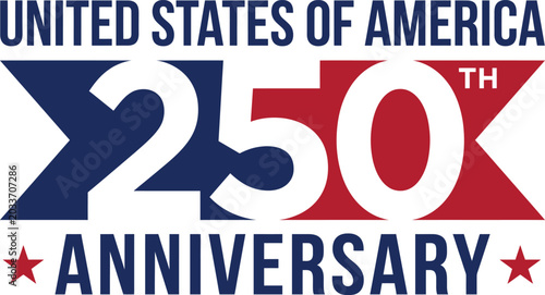Foto United states of america 250th anniversary logo with stars and colors