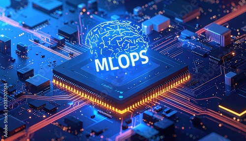 Machine Learning Operations Concept - MLOps - The Application of DevOps Practices to Machine Learning Workloads - 3D Illustration
