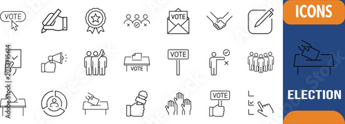 Quadro su tela Election and voting outline icons