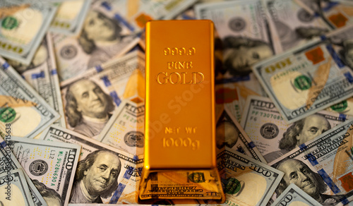 Photography American dollars and gold
