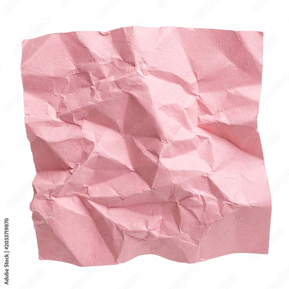 Obraz premium Isolated creased pink paper piece element
